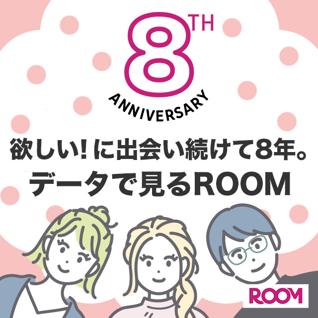 みなさんと「欲しい！に出会い続けて8年。」データで見るROOM